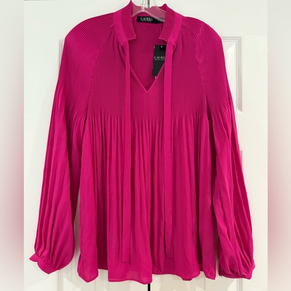 Ralph Lauren Tops - Lauren Ralph Lauren Pink Pleated Blouse